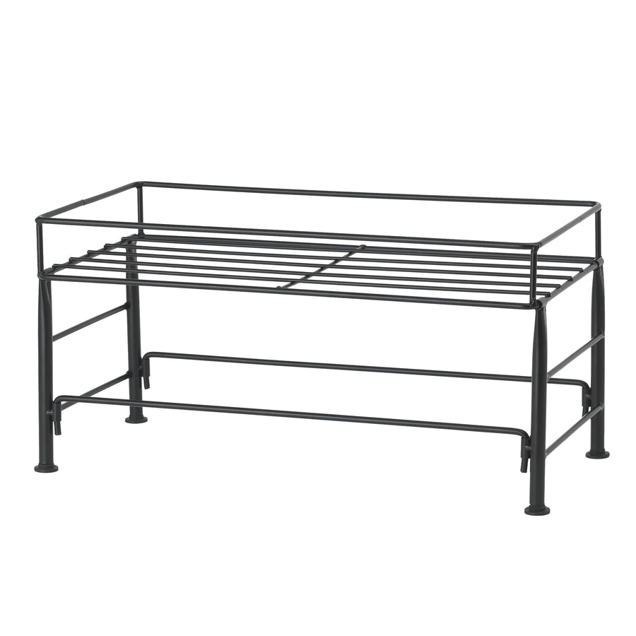 PetRageous 81031 Tobys Set The Table Steel Frame Dog Feeder, 7-Inch Tall by 18-Inch Long and 8.5-Inch Wide, Holds Two 8-Inch Diameter Bowls, for Medium Dogs And Cats, Black