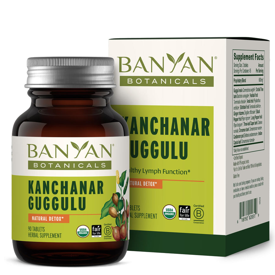 Kanchanar Guggulu Tablets – Organic Lymph Supplement with Guggulu Resin – Promotes The Healthy Elimination of Natural Toxins* – 90 Tablets – Non-GMO Sustainably Sourced Vegan