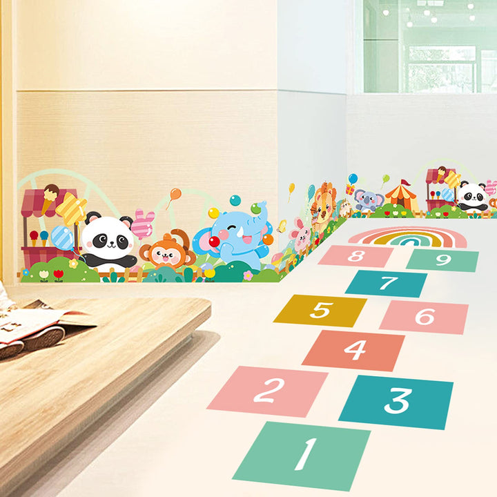 20 Number Hopscotch Game Floor Decal, Creative Hopscotch Stickers Floor Decals for Kids, DIY Cartoon Grid Game Stickers Floor Decor for Bedroom Ground Corridor Nursery (2 Set)