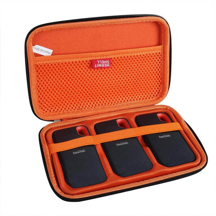 Hard Travel Case for SanDisk 500GB / 250GB / 1TB / 2TB Extreme Portable SSD (Case for 3 Hard Drives)