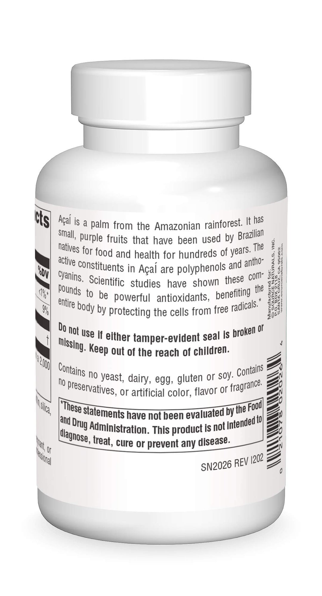 Acai Extract 500 Mg Capsule, 120 Count