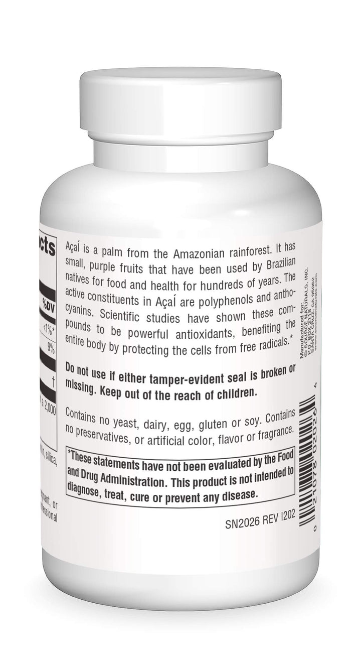 Acai Extract 500 Mg Capsule, 120 Count