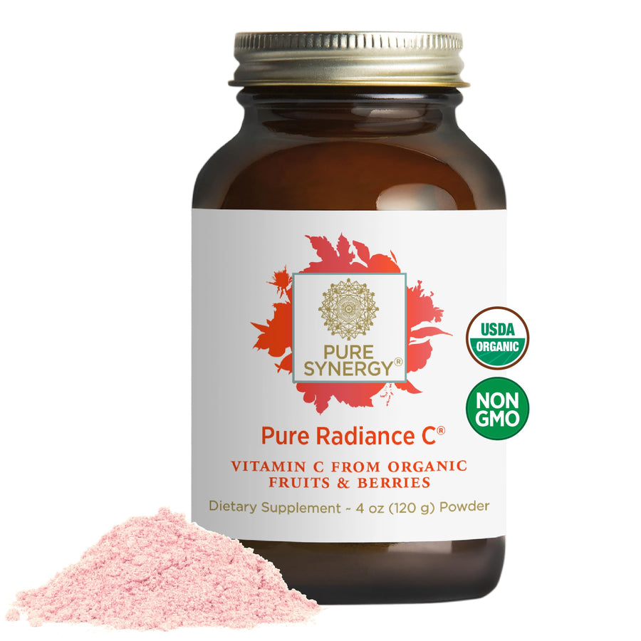 Pure Synergy Pure Radiance C | Organic Vitamin C Powder | 100% Natural, Whole Food, Non-GMO Supplement with Camu Camu Extract | for Immune and Collagen Support (4 oz Powder)