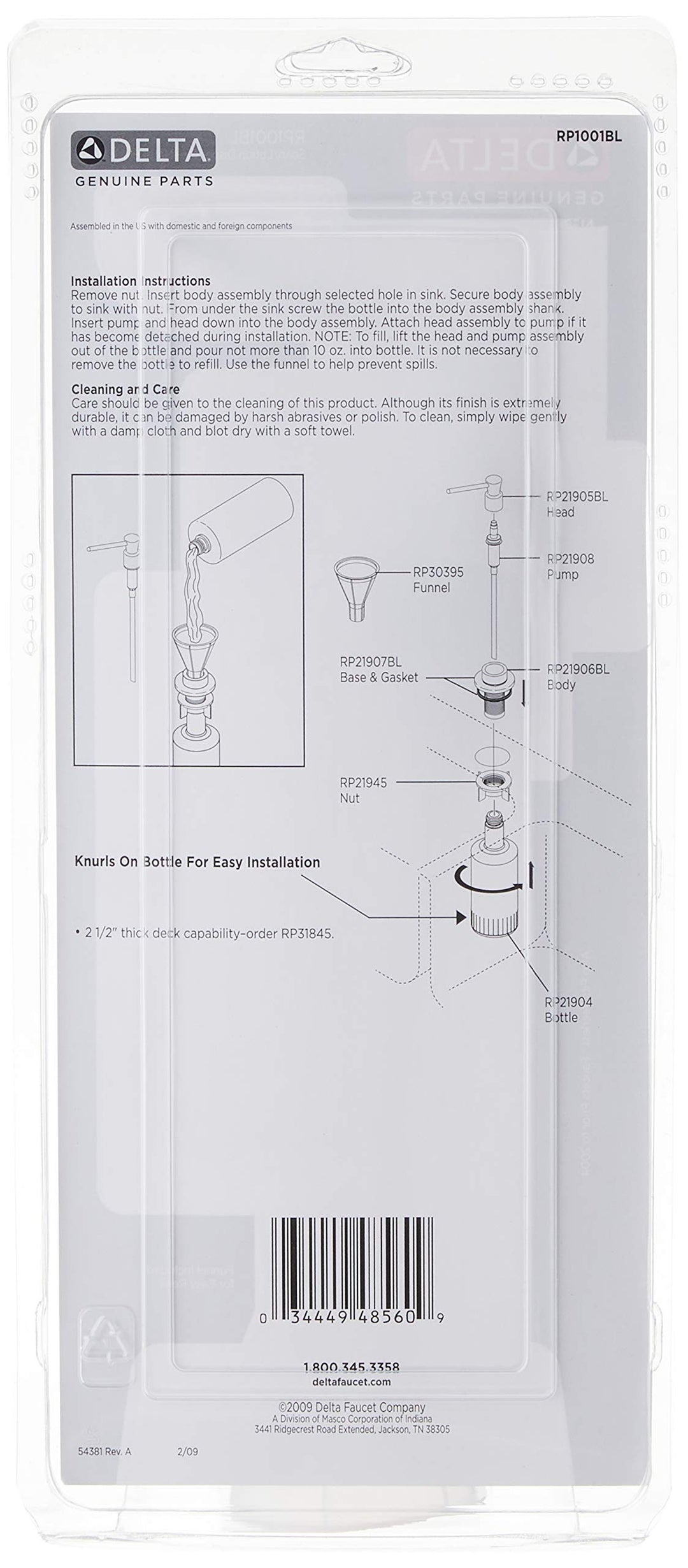 Faucet RP1001BL Soap/Lotion Dispenser, Black