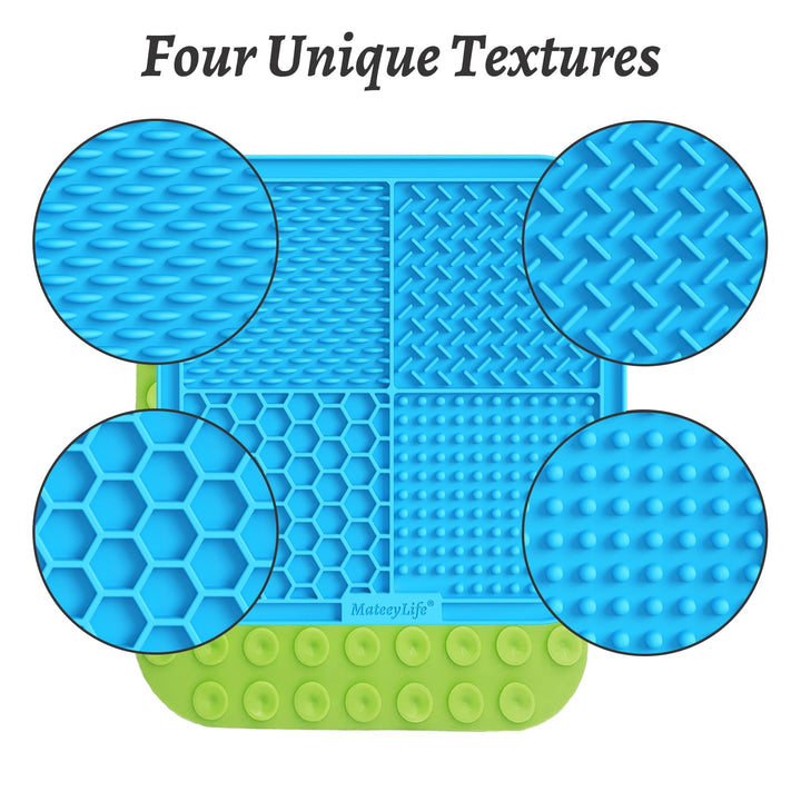 2PCS Large Lick Mat for Dogs and Cats, Licking Mats for Dog Anxiety Relief, Cat Peanut Butter Lick Pad for Boredom Reducer, Dog Treat Mat Perfect for Bathing Grooming Blue&Green