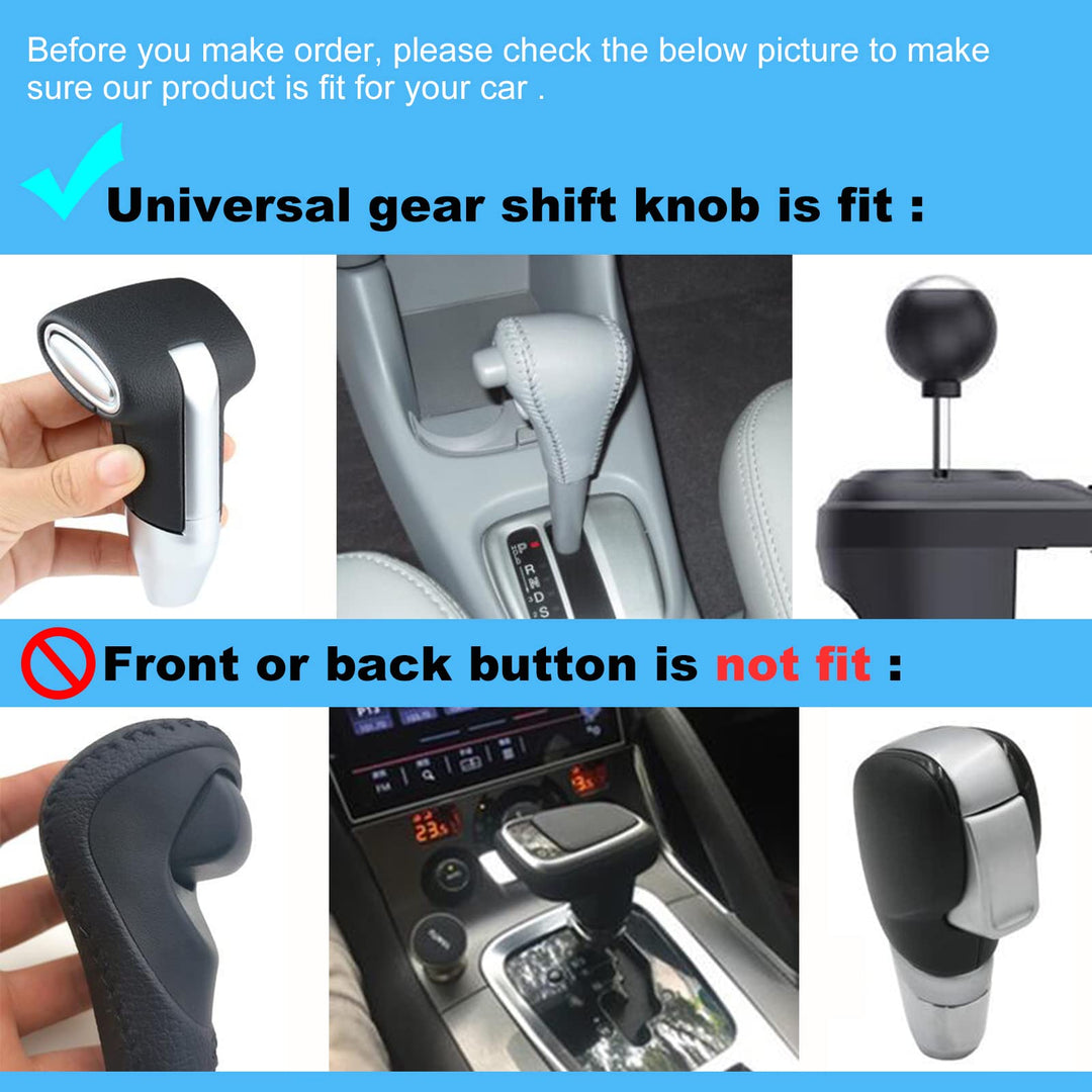 Bling Auto Gear Shift Knob Cover for Women/Lady/Girl - PU Leather Shift Gear Cover with Bling Rhinestones - Car Interior Accessories Universal Fit for SUV Truck (1 Pack Gear Shift Cover)