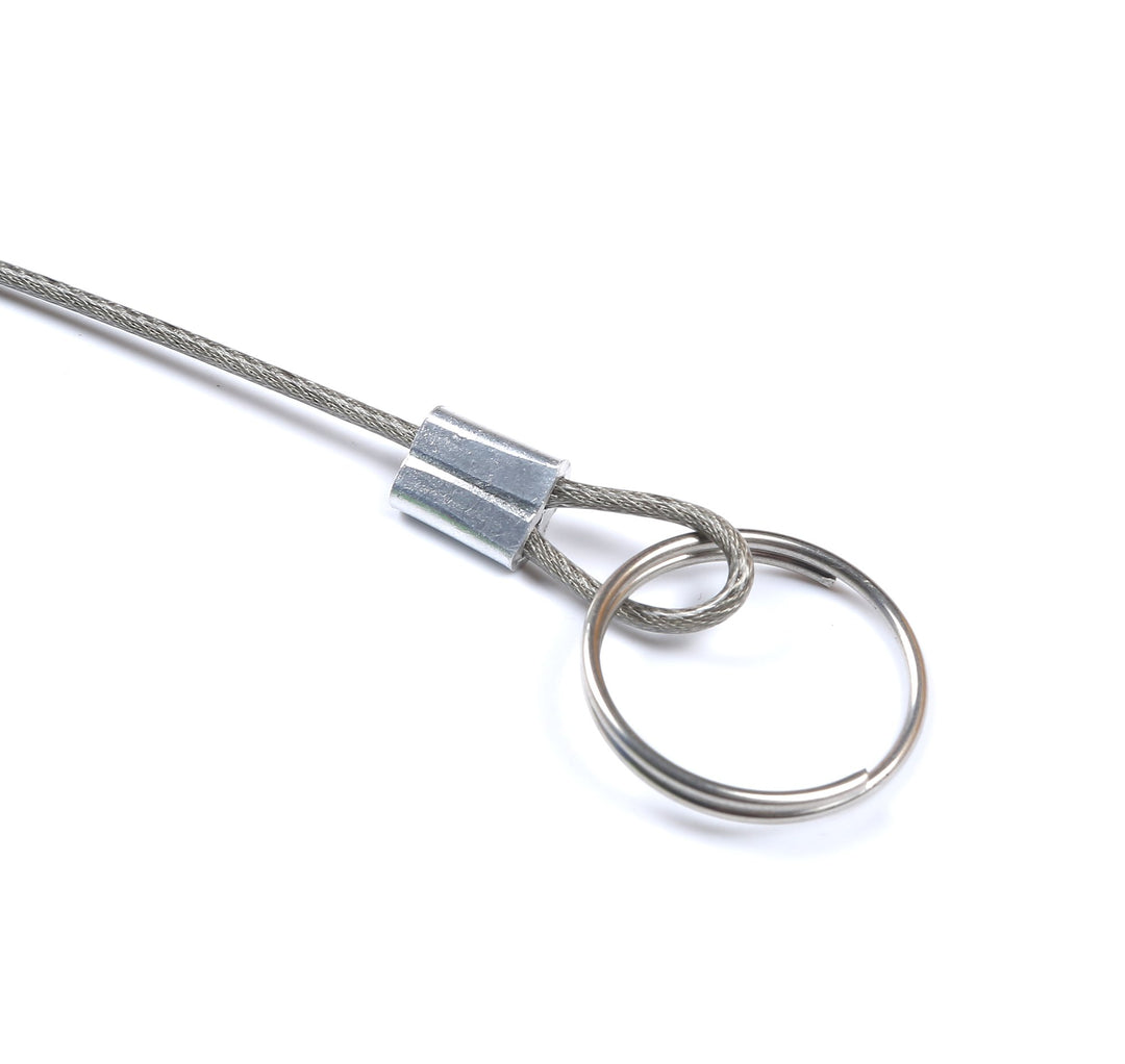 Safety Lanyard Double Loop Cable Stainless Steel Looped Ends Cable w/Quick Release Ring, Vinyl Coated Cover & Rope Crimp 12 inch (30mm) 10 Pack