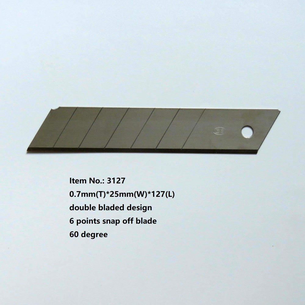 25mm Snap Off Blades 0.7mm(T) X25mm(W) X127mm(L) Heavy Duty Blade Carbon Tool Steel Blades Box Cutter Blade