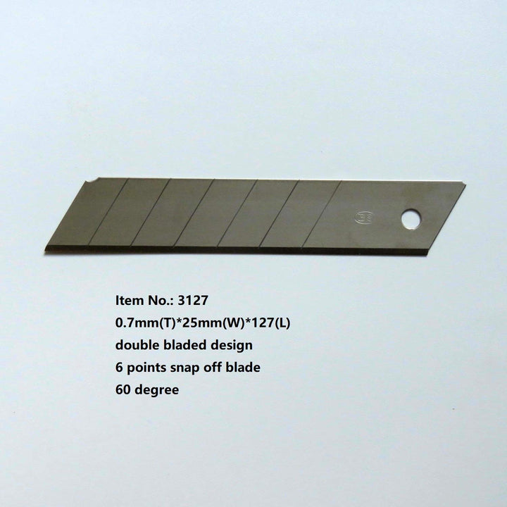 25mm Snap Off Blades 0.7mm(T) X25mm(W) X127mm(L) Heavy Duty Blade Carbon Tool Steel Blades Box Cutter Blade