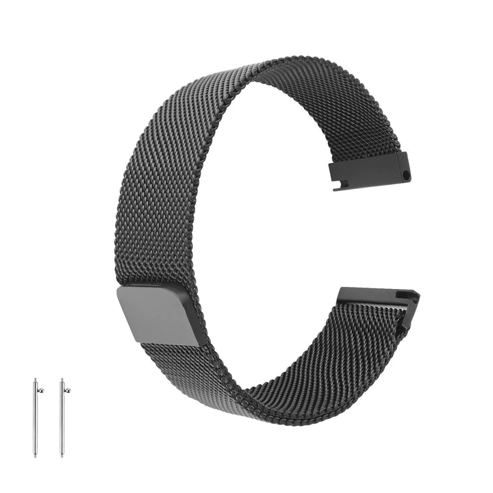 Cobee Metal Magnetic Watch Band, Mesh Woven Quick Release Watch Strap, Adjustable Stainless Steel Replacement Straps with Magnetic Clasp, Smart Sport Watch Wristbands for Men Women Teen(Black, 18mm)