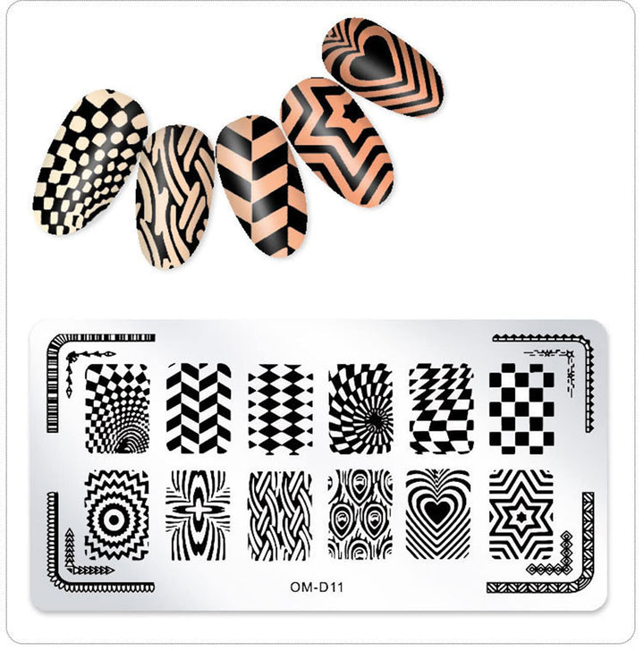6Pcs Nail Art Stamping Plates With Nail Stamper And Scraper Kit Geometry Unicorn Animal Flower Image Templates Stamping Nail Art Tools