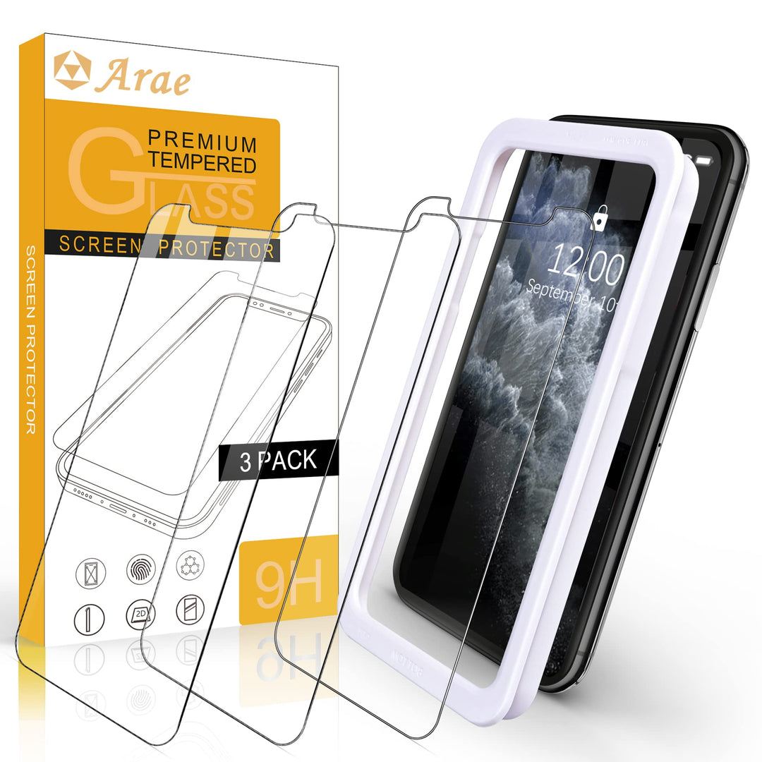 Screen Protector for iPhone 11 Pro/iPhone Xs/iPhone X, HD Tempered Glass, Anti Scratch Work with Most Case, 5.8 inch, 3 Pack