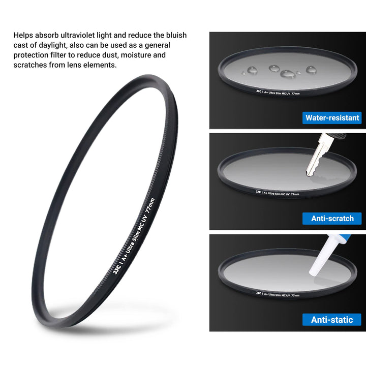 Multi-Coated 55mm UV Filter for Nikon D3500 D3400 D5600 D7500 with DX AF-P 18-55mm Kit Lens for Sony A7IV A7III A7II A7 with FE 28-70mm Kit Lens and Other Lenses with 55mm Filter Thread