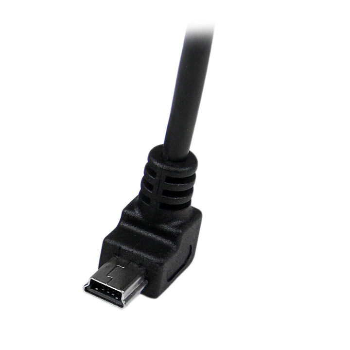 Down Angle Mini USB Cable - 2m - Black - USB A to Mini USB B - USB to Mini USB Cable - Mini USB Charger - USB A to Mini B (USBAMB2MD)