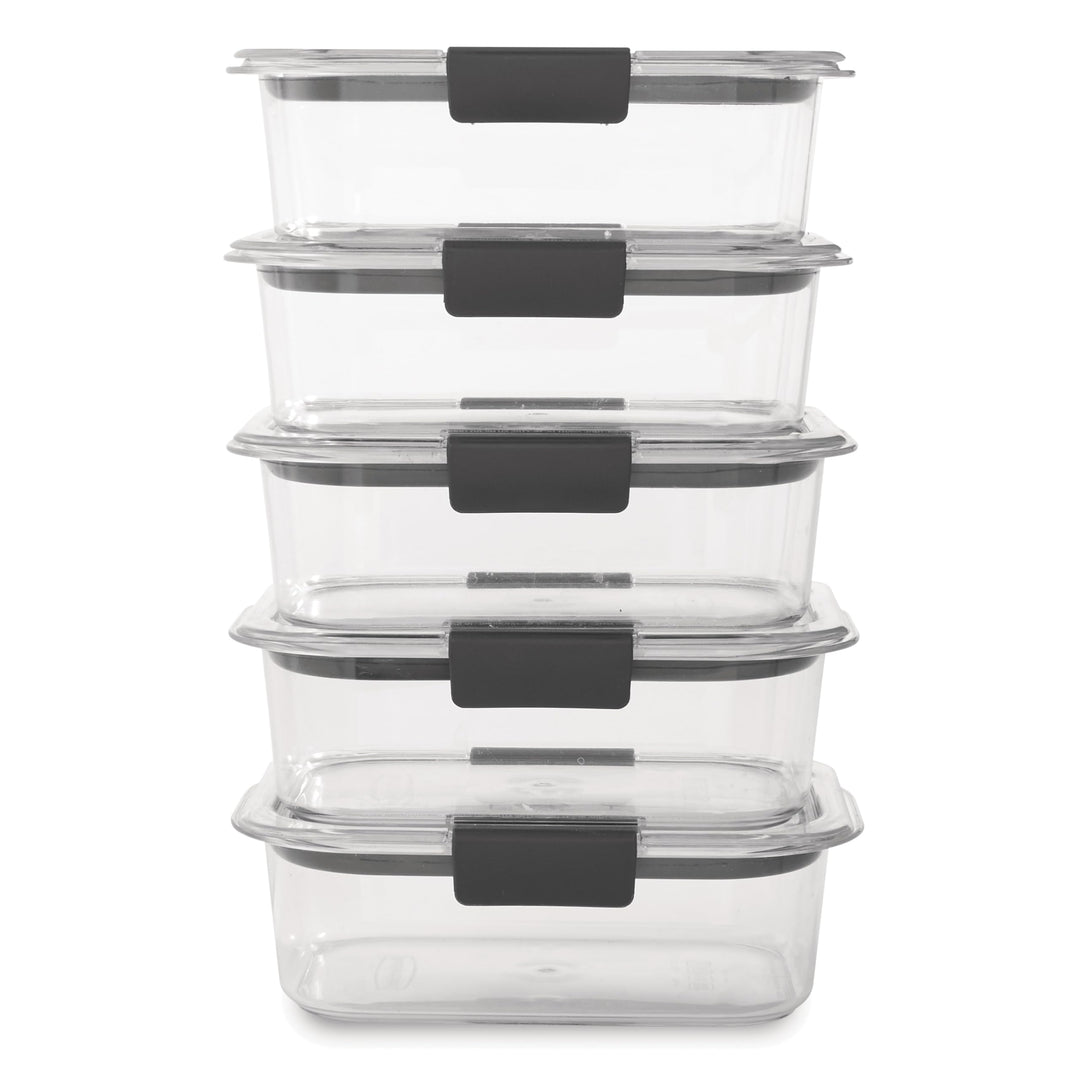 Brilliance Food Storage Containers, BPA Free, Airtight Lids, Ideal for Lunch, Meal Prep & Leftovers, Set of 5 (3.2 Cup)