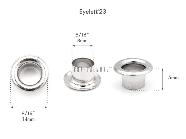 CRAFTMEmore 5/16 (8MM) Hole 100 Sets Grommets Eyelets with Washers for Shoes, Bead Cores, Clothes, Leather, Canvas (Gunmetal)