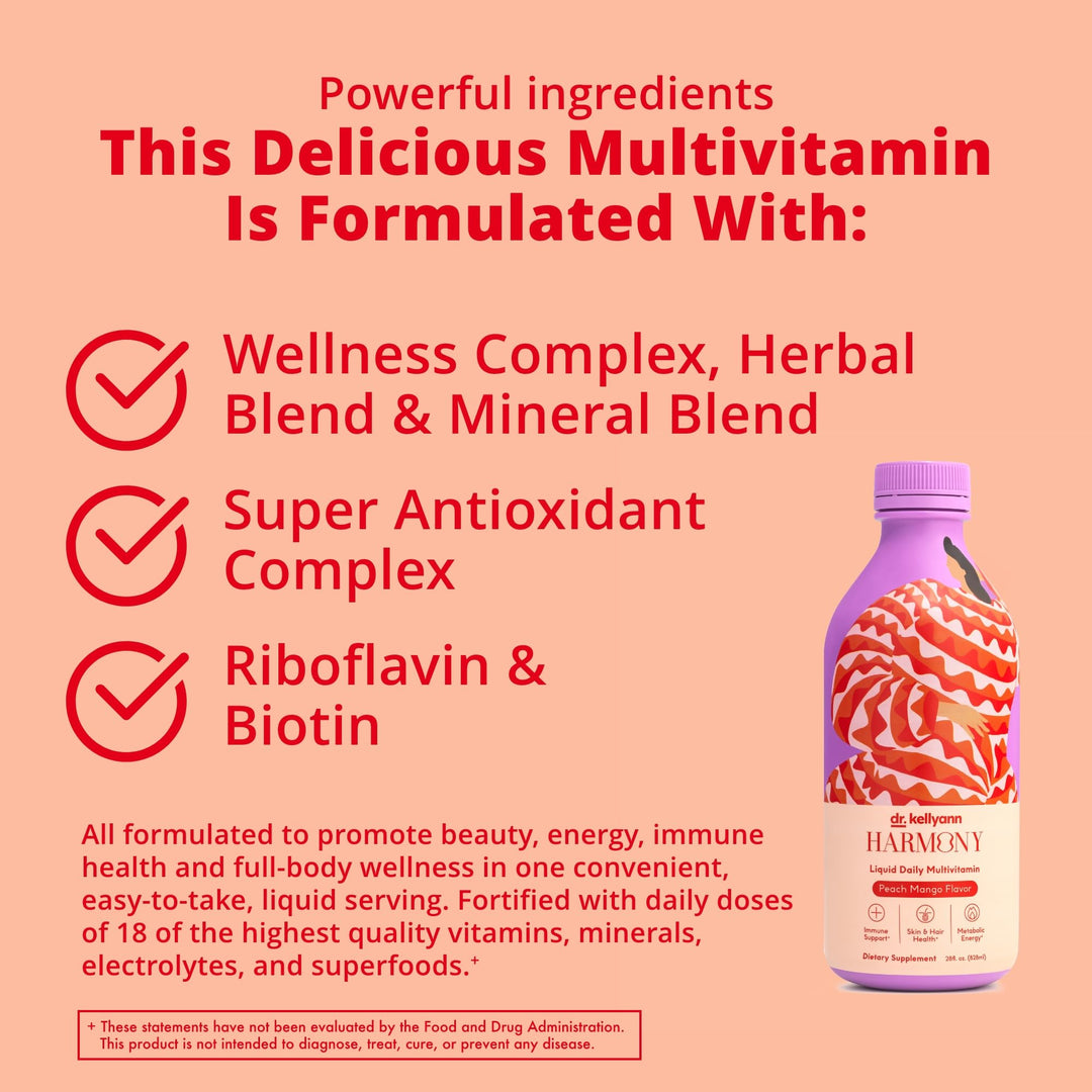 Harmony Liquid Multivitamin (28 fl oz) – Vegan Daily Vitamins for Men & Women, Non-GMO, Overall Health