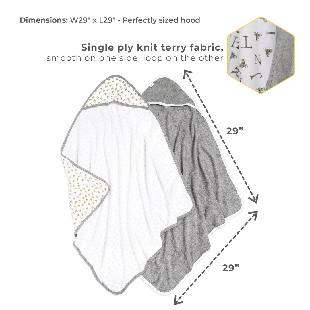 Burts Bees Baby Infant Hooded Towels Multi Stripe Organic Cotton, Unisex Bath Essentials and Newborn Necessities, Soft Nursery Towel with Hood Set, 2-Pack Size 29 x 29 Inch