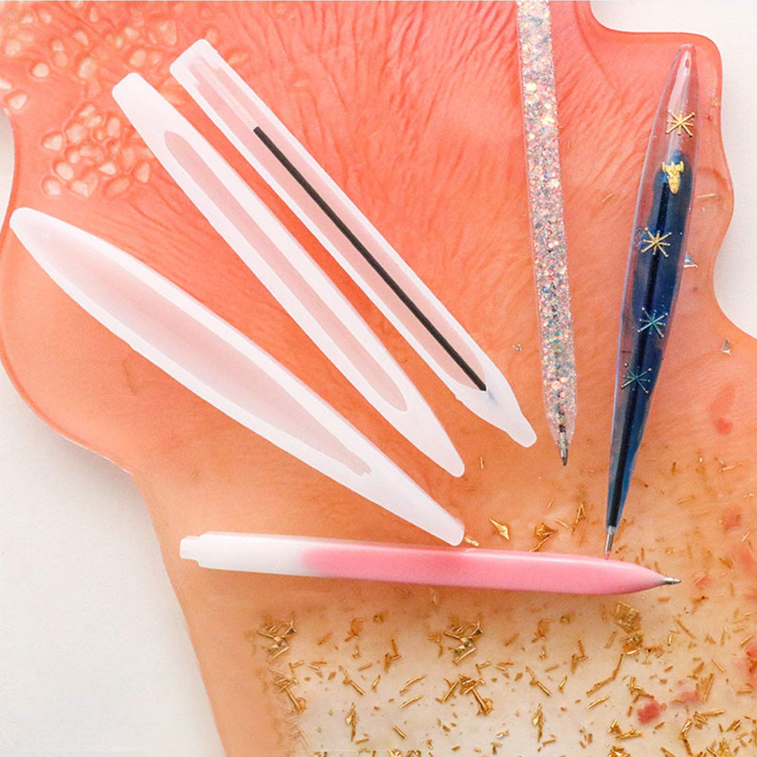 17 Pieces Resin Notebook Mold Kit, Include 1Pcs Notebook Cover Resin Casting Molds for A4, 3Pcs Epoxy Resin Pen Molds, 12Pcs Book Rings,1Pcs Tweezer