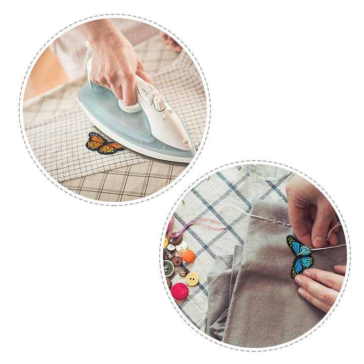 60pcs Butterfly Iron on Patches, 2 Size Embroidered Sew Applique Repair Patch