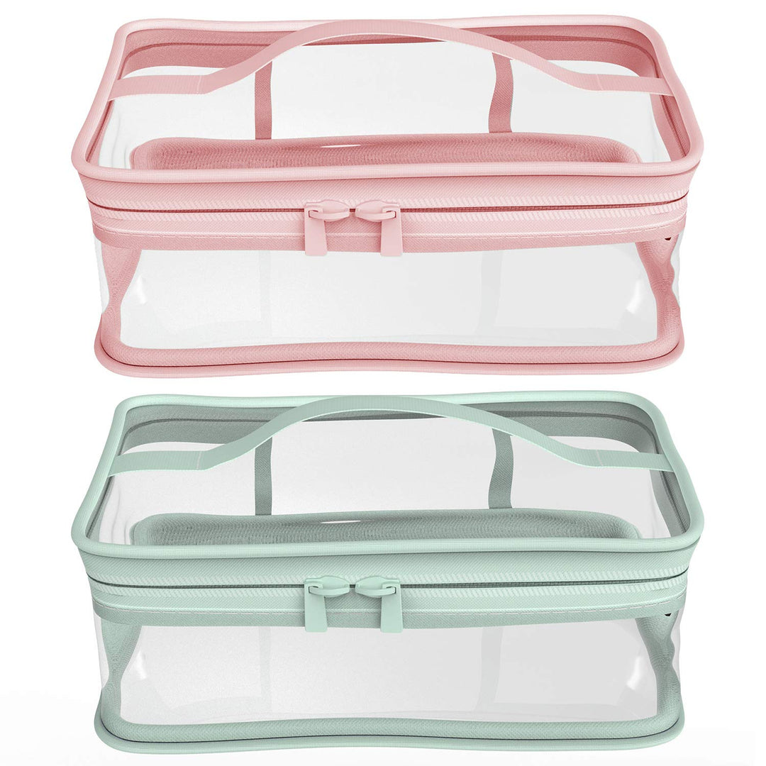 Makeup Bag Zipper Waterproof Portable Travel Storage Pouch 2 Pcs