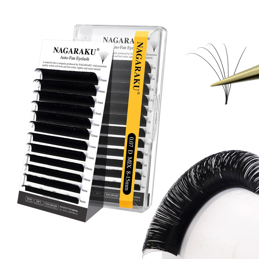 Easy Fan Eyelash Extensions Volume Lash 0.07 D curl 8-15mm Mix Tray Rapid Blooming Faux Mink Cluster For Beginners Soft Professional Lash Supplies