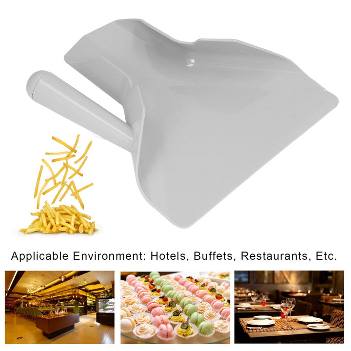 French Fry Scoop, Stainless Steel Open Mouth Scoop with Non Slip Straight Handle for Snacks, Desserts, Ice Cream, Dry Goods