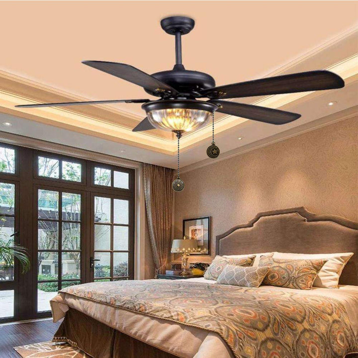 Copper Ceiling Fan Pull Chain Set, Decorative Totem Fan Pull Chain Pendant Extension, 12 Inches Lighting & Fan Beaded Ball Chain Extender Ornament with Connector, Moon and Sun (2Pack)