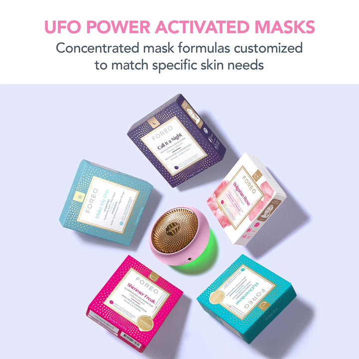 UFO Face Mask Treatment, Full LED Spectrum & Red Light Therapy For Face, Warming, Face Moisturizer, Dark Spot & Acne Scar Treatment For Face, Anti Aging, Nourishing, Pearl Pink
