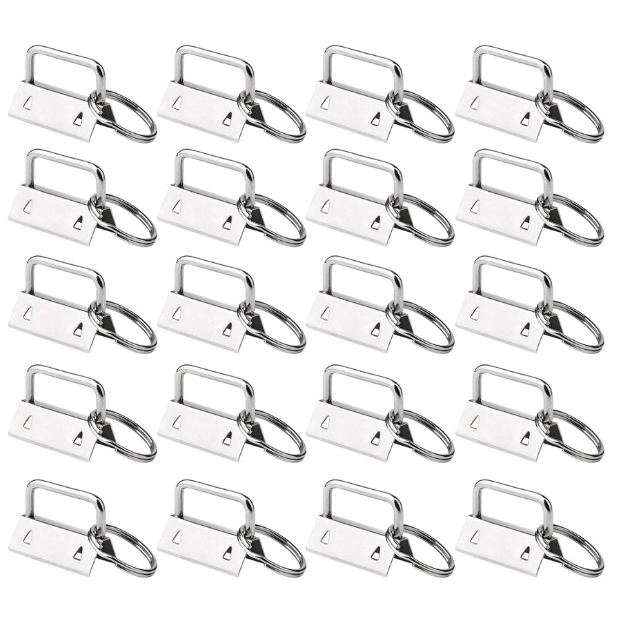 50 Sets Key Fob Hardware Key Fob Keychain Wristlet with Split Ring 1 Inch