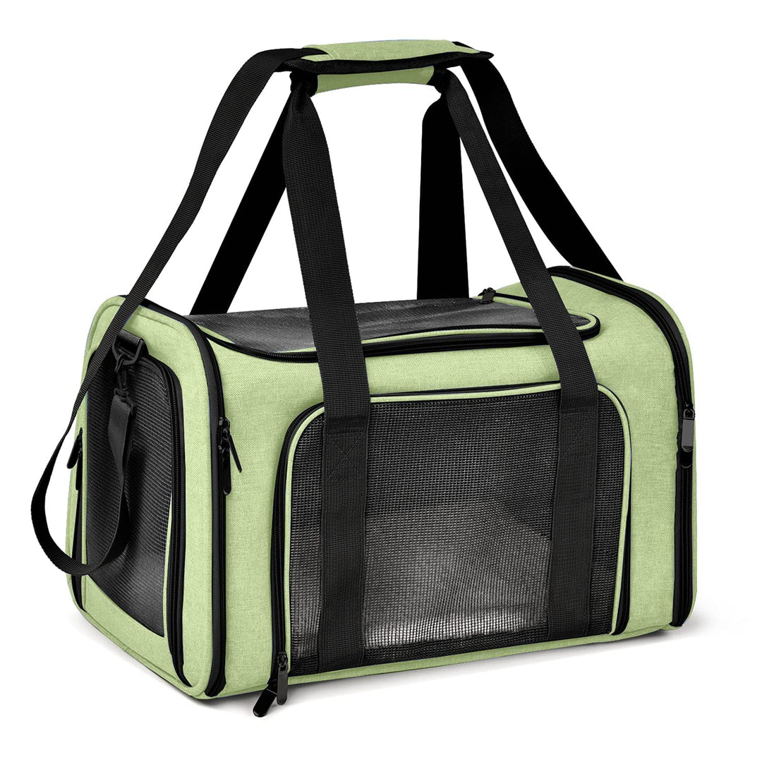 Pet Carrier for Small Medium Cats Dogs Puppies up to 15 Lbs, Airline Approved Small Dog Carrier Soft Sided, Collapsible Travel Puppy Carrier - Green