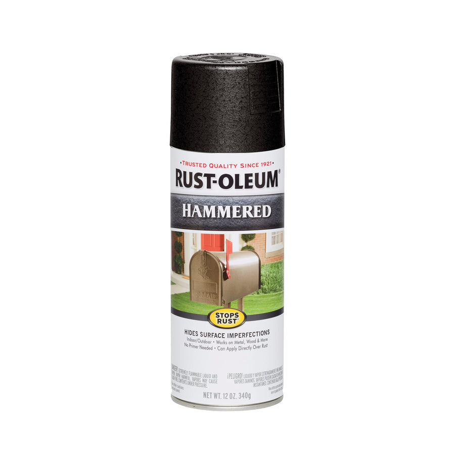 7215830 Stops Rust Hammered Metal Finish Spray Paint for Metal, Alloy, Wood (Black - 340 Grams)
