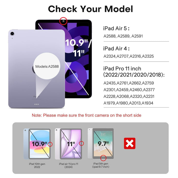 3 Pack Screen Protector for iPad Air 5th/4th Generation 10.9 inch (2022/2020) iPad Pro 11 inch (2022/2021/2020/2018), Tempered Glass for iPad Air 5/Air 4-Case Friendly