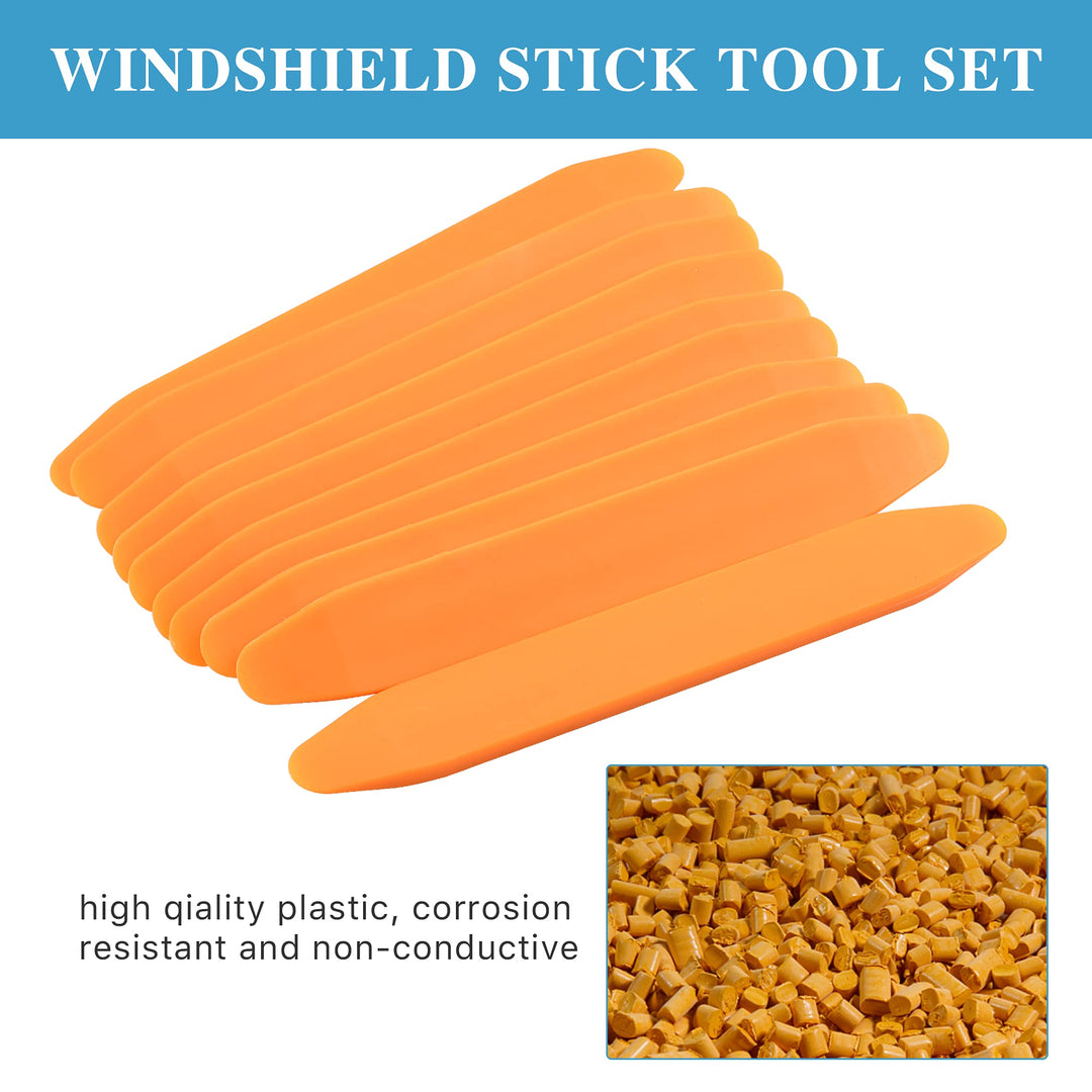 12 Pieces Windshield Installation Tools Kit, Included 1 Pcs Widshield Installing Tool, 1 Pcs Cotter Pin Puller and 10 Pcs Installation Setting Tool, Perfect for Installing Windshield Gasket