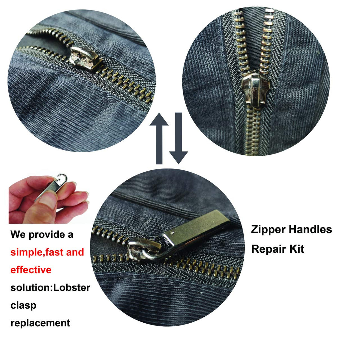 Zipper Pull Replacement Metal Zipper Handle Mend Fixer Zipper Tab Repair for Luggage Suitcases Bag
