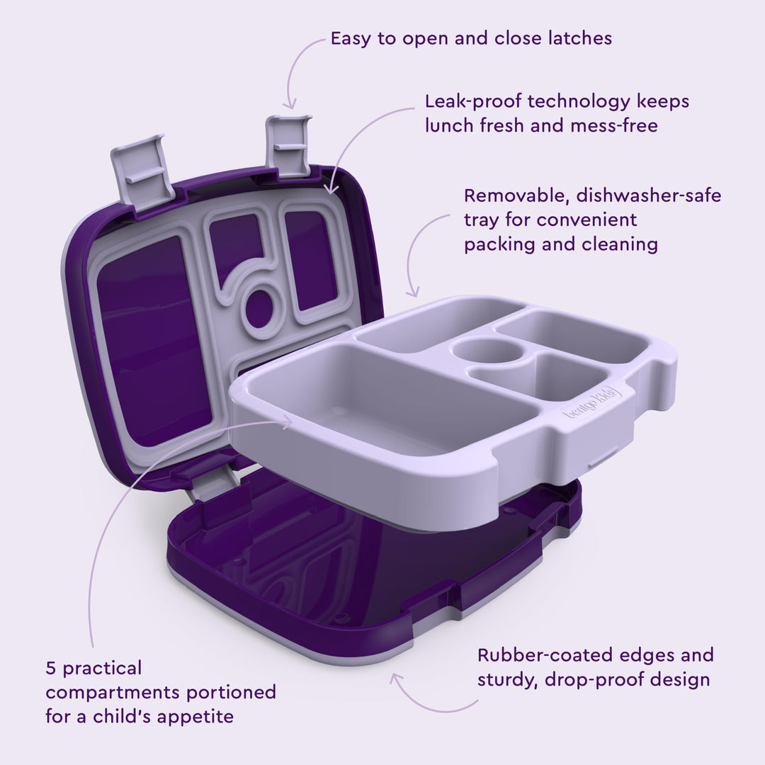 Kids Prints (Unicorn) - Leak-Proof, 5-Compartment Bento-Style Kids Lunch Box - Ideal Portion Sizes for Ages 3 to 7 - BPA-Free and Food-Safe Materials