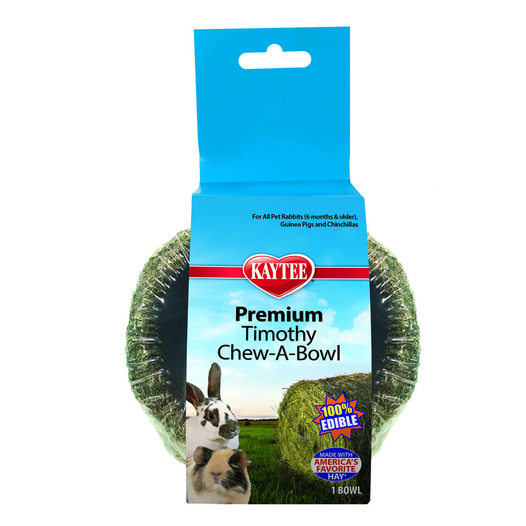 Premium Timothy Hay Chew-A-Bowl for Rabbits, Guinea Pigs, and Chinchillas