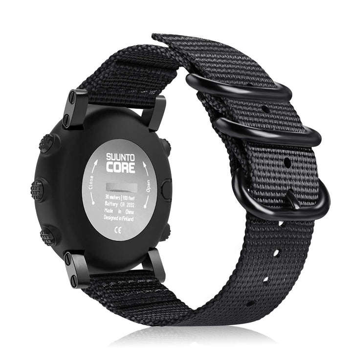 Watch Band Compatible with Suunto Core, Premium Woven Nylon Replacement Sport Strap with Metal Buckle Compatible with Suunto Core Smart Watch, Black