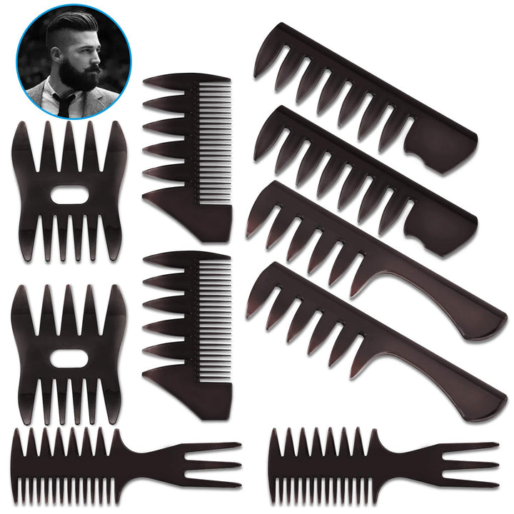Mens Styling Comb,10Pcs Double Side Tail Combs with Afro Pick Barber Wide Tooth Comb,Professional Shaping & Wet Pick Pompadour Comb for Men Ladies Hair Hairstyle