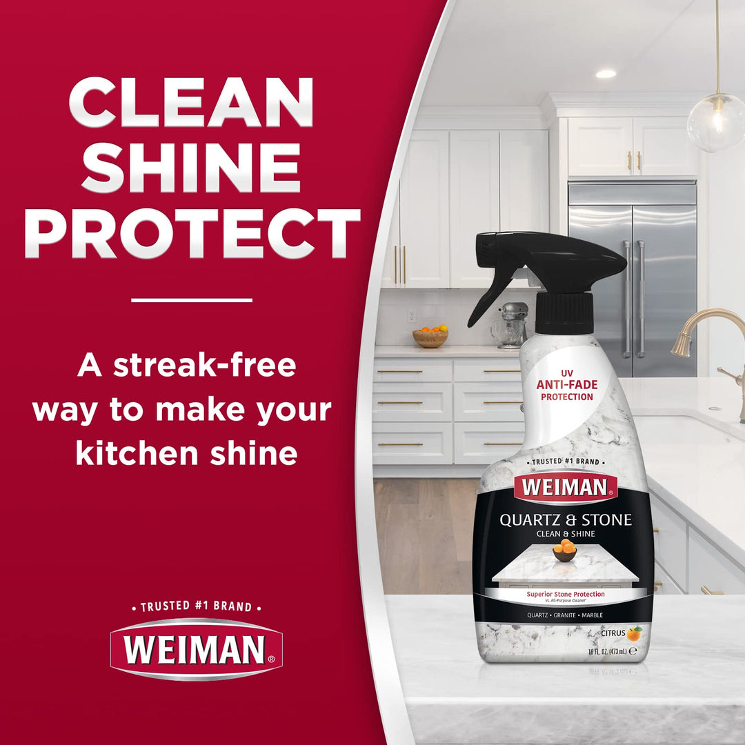 Quartz Countertop Cleaner and Polish - Clean & Shine Your Quartz Countertops Islands and Stone Surfaces with UV Protection