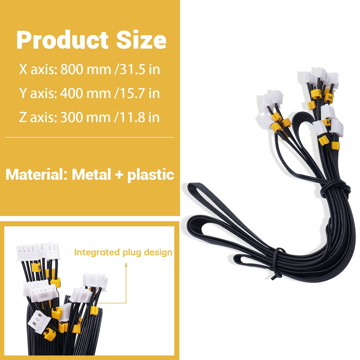 3D Printer Endstop Limit Switch Accessory with X Y Z Stepper Motor Cables Line for Ender 3 / Ender 3X / Ender 3 Pro/Ender 3 Prox CR-10 10S M-F-021-XYZ
