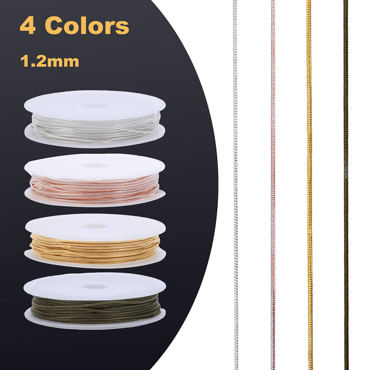 40 Feet Snake Chains Roll, 1.2 mm Jewelry Necklace Chain with Jump Rings, Connectors and Lobster Clasps, Chains for Jewelry Making Necklace Chains for Jewelry Making