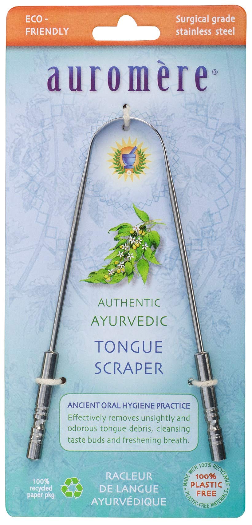 Tongue Cleaner, Ancient Oral Hygiene, Eco Friendly, Zero Waste, Stainless Steel, Eliminate Bad Breath (1 Pack)