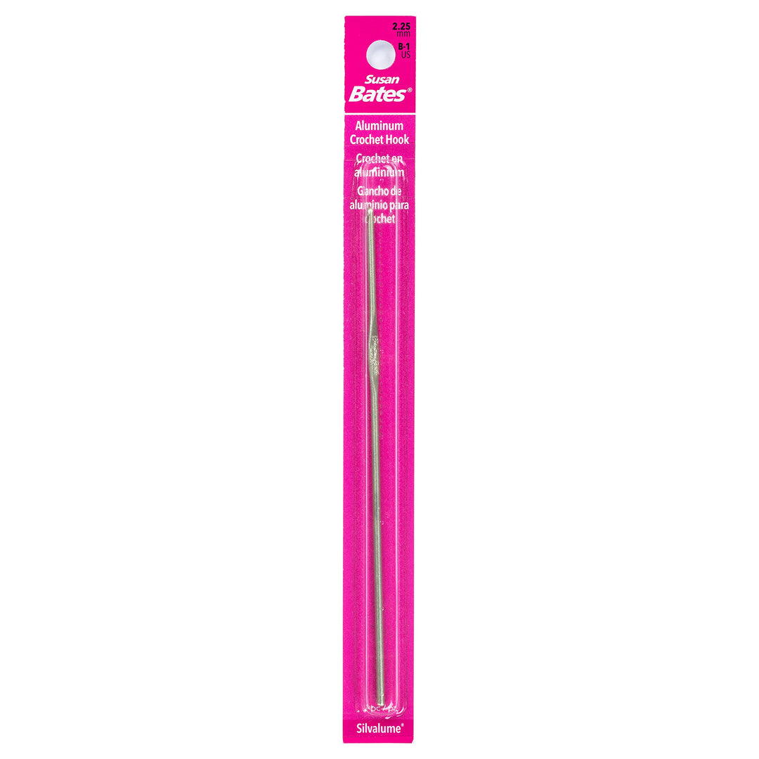 12106-B 1 5-1/2-Inch Silvalume Aluminum Crochet Hook, 2.25mm, Silver Green