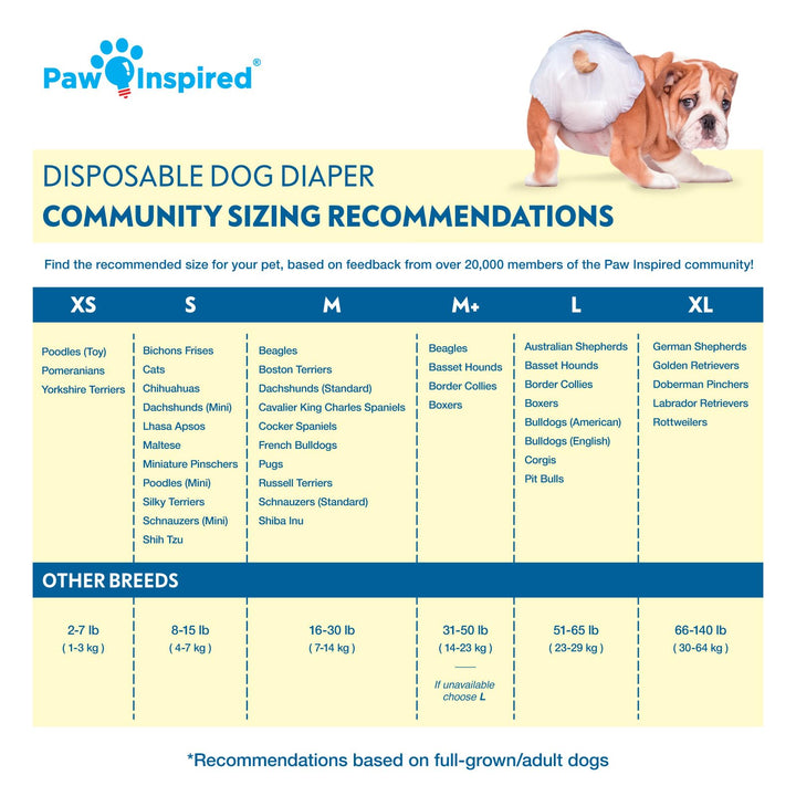 Disposable Dog Diapers | Female Dog Diapers Ultra Protection | Diapers for Dogs in Heat, Excitable Urination, or Incontinence (Large (20 Count))