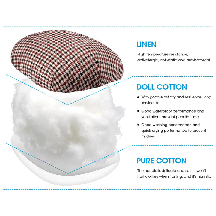 Tailor’s Ham and Seam Roll Set – Premium Tailors Ham for Ironing – Professional Pressing Tools – Linen and Doll Cotton Press Ham for Ironing Smaller Curved Seam