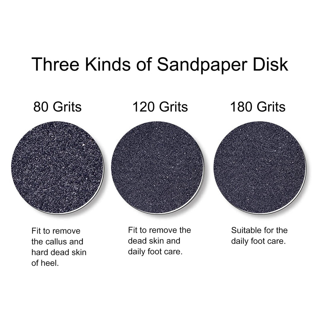 100pcs Foot File Sandpaper Disc with 1 Metal Shaft Replaceable Sanding Pads for Electric Foot Rasp Files Callus Cuticle Hard Dead Skin Removal Pedicure Tools,HJ-NF037 (180 Grit)