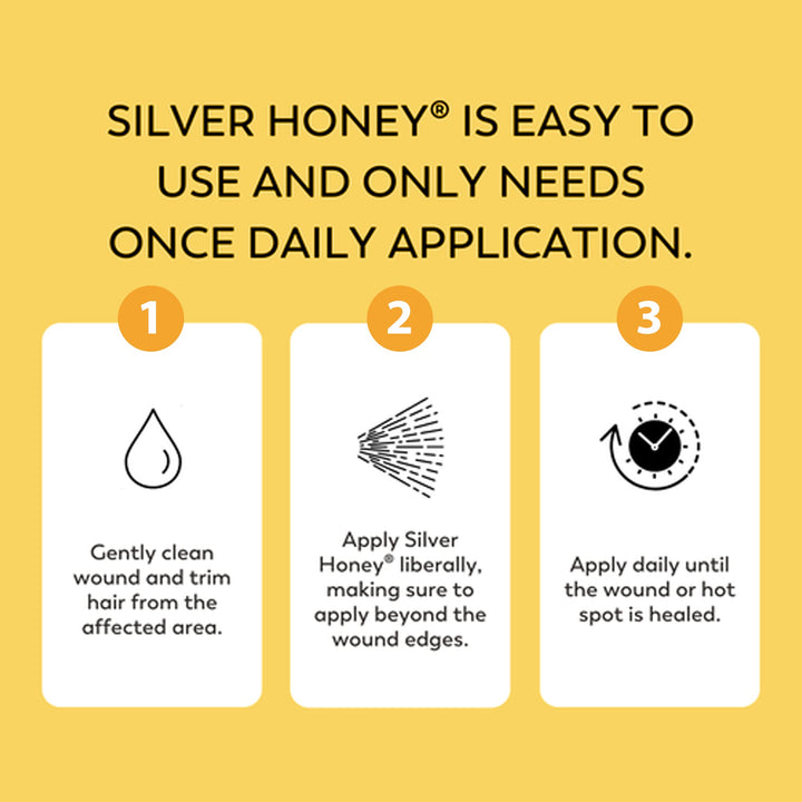 Silver Honey Hot Spot & Wound Care Spray Gel for Dogs, Cats, Small Animals, 8oz Bottle