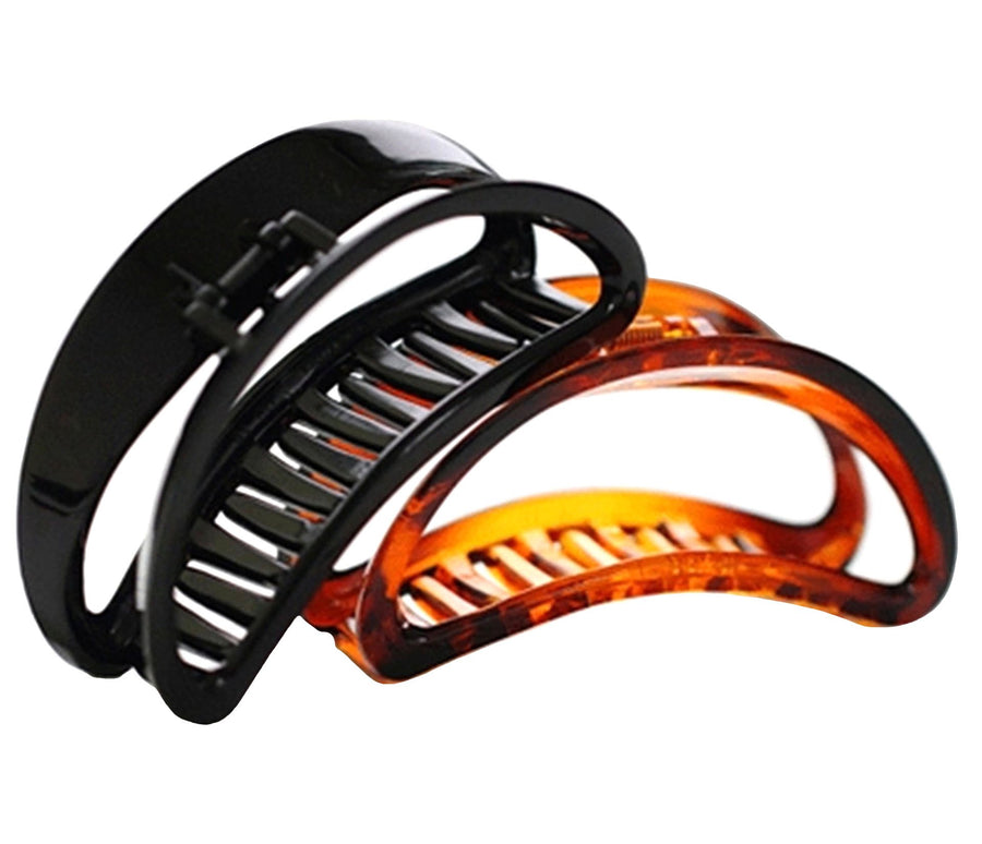 2PCS Women and Girls Hair Barrettes For Thick Hair Large Chic Styling Hair Claw Clip Organic Glass Strong Holding Power Hair Clips Clamps Indoor Outdoor Hair Grip Hairpins Hairgrip