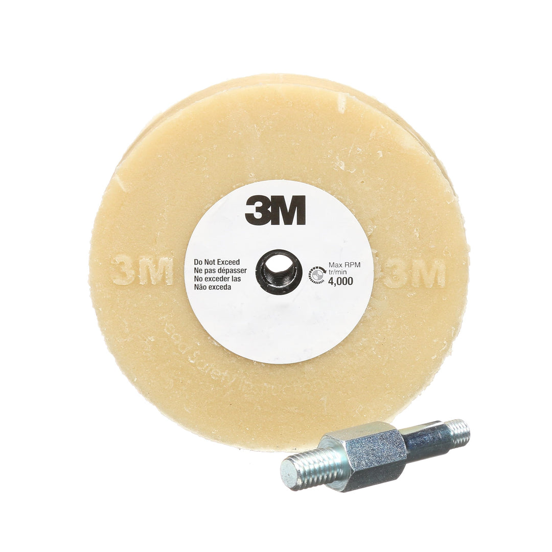 Stripe Off Wheel Adhesive Remover Eraser Wheel Removes Decals, Stripes, Vinyl, Tapes and Graphics 4” diameter x 5/8” thick 3/8-16 threaded mandrel 07498 Pack of 1